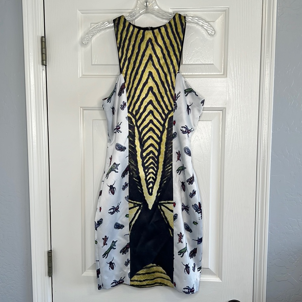 Angelys Balek yellow black white beetle bug dress size 6
